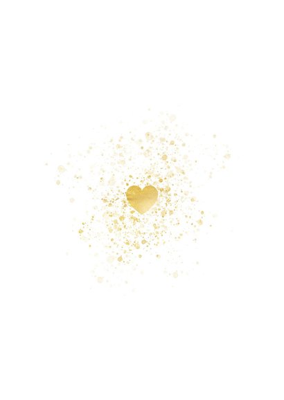 Kerstkaart gouden hart met foto liefdevol  Achterkant