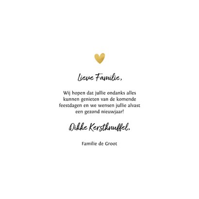 Kerstkaart gouden hart met foto 3