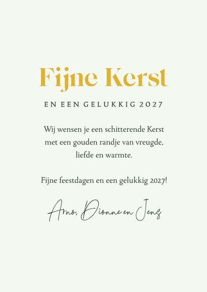 Kerstkaart gouden kerstboom decoratie sterren goud 3