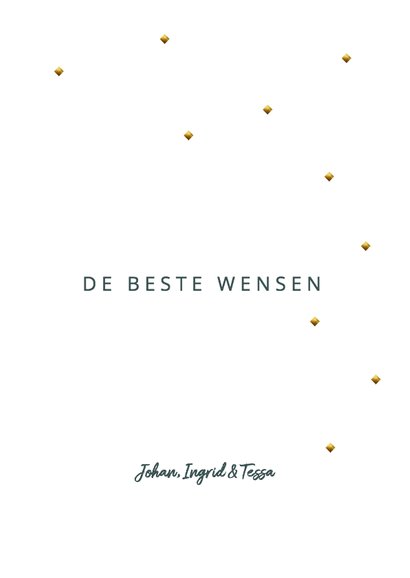 Kerstkaart gouden kerstboom donker groen 3