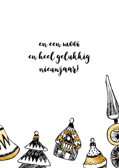 Kerstkaart gouden kerstboom hangers 3