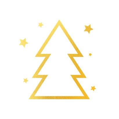 Kerstkaart gouden kerstboom logo 2