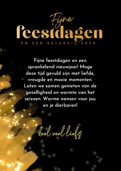 Kerstkaart gouden kerstboom met sprankelende lichtjes 3