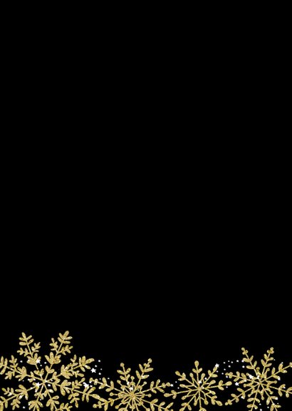 Kerstkaart gouden sneeuwvlokken 2