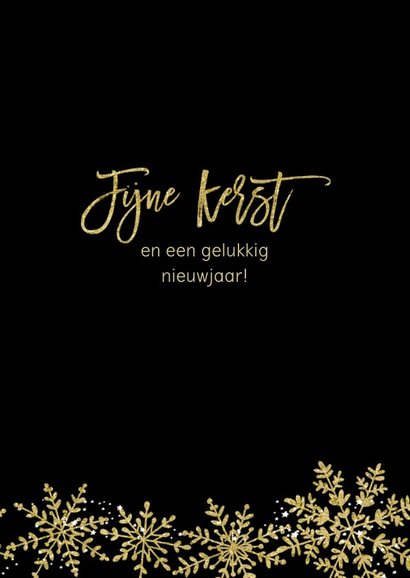 Kerstkaart gouden sneeuwvlokken 3