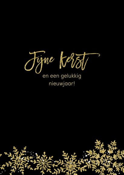 Kerstkaart gouden sneeuwvlokken 3