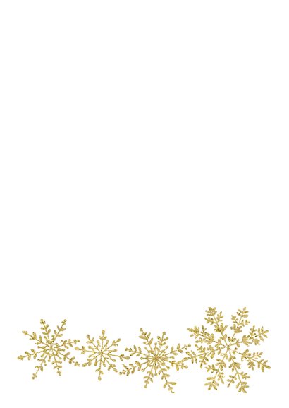 Kerstkaart gouden sneeuwvlokken Achterkant