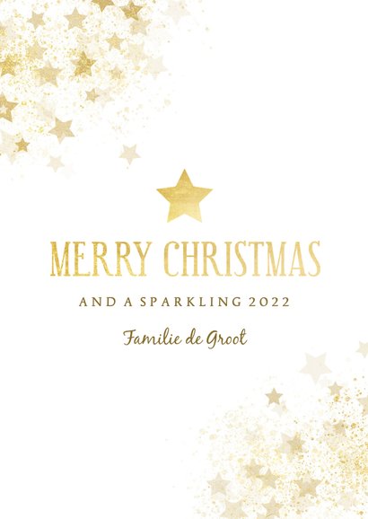 Kerstkaart gouden ster met foto stijlvol 3