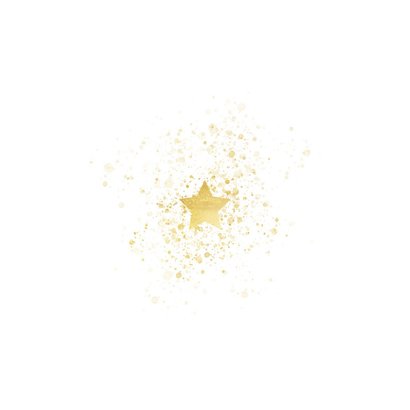 Kerstkaart gouden ster stijlvol Merry Christmas Achterkant