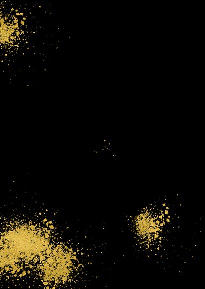 Kerstkaart goudkaders op zwart en eigen foto Achterkant