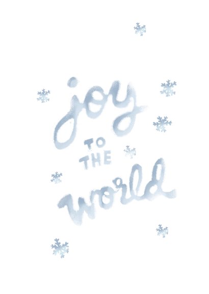 Kerstkaart grappig sneeuw hond kat joy to the world winter  2