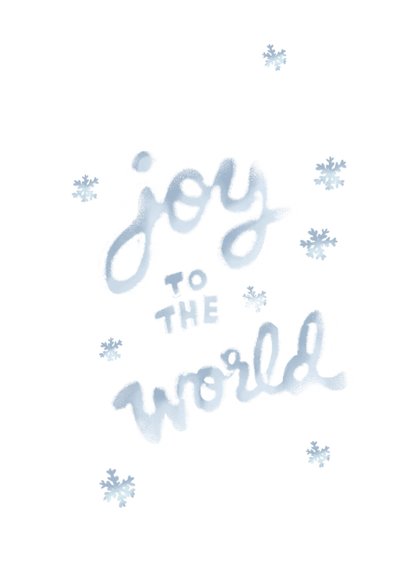 Kerstkaart grappig sneeuw hond kat joy to the world winter 2