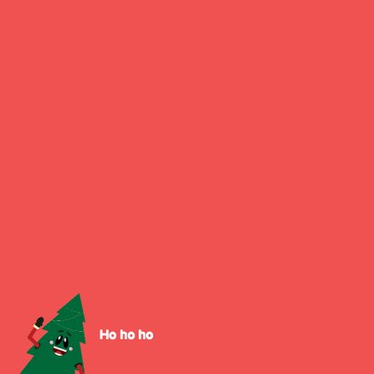 Kerstkaart Grappige kerstboom 2