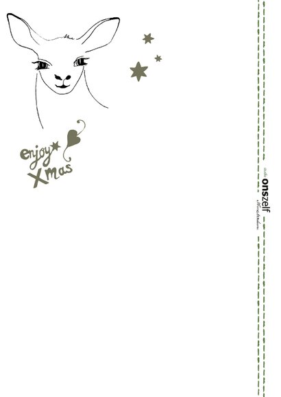 Kerstkaart Green Deer 2