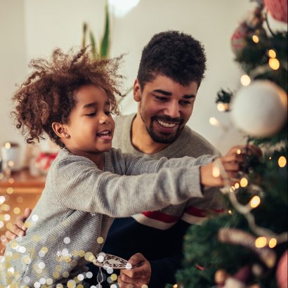 Kerstkaart grote foto Fijne Feestdagen confetti 2