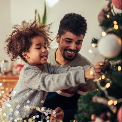 Kerstkaart grote foto Fijne Feestdagen confetti 2
