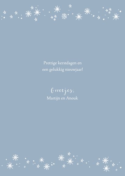 Kerstkaart handlettering foto sneeuw sterren 3