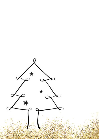 Kerstkaart handlettering kerstboom glitter 2