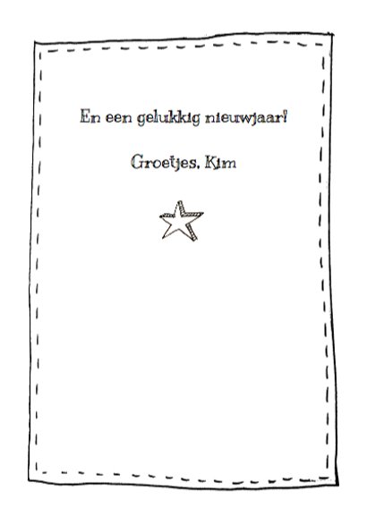 Kerstkaart handlettering zwartwit 3