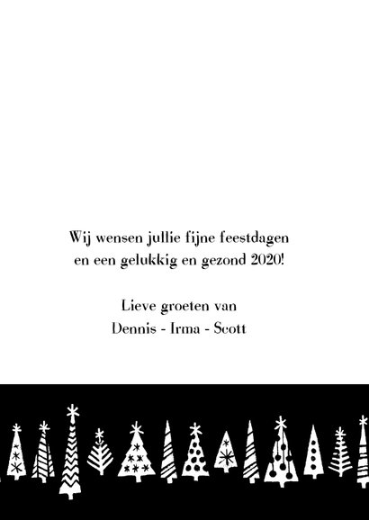 Kerstkaart happy 2020 bomen 3