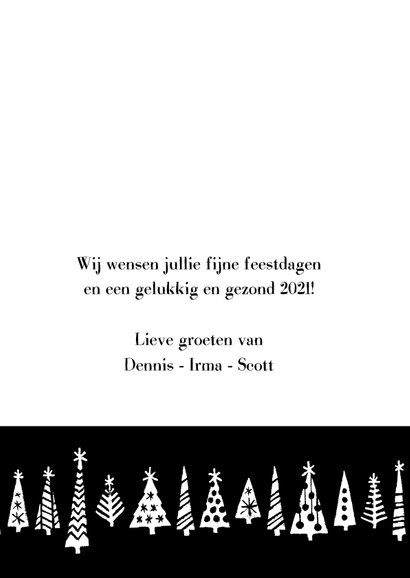 Kerstkaart happy 2021 bomen 3