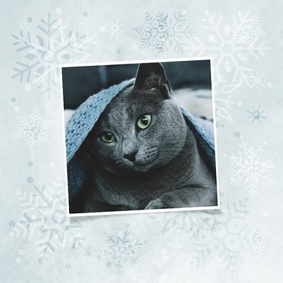 Kerstkaart happy 2026 lichtblauw met sneeuwvlokken 2