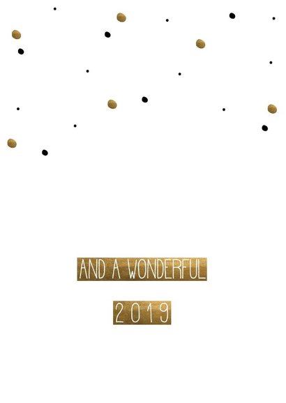 Kerstkaart Happy Christmas Confetti goud 2