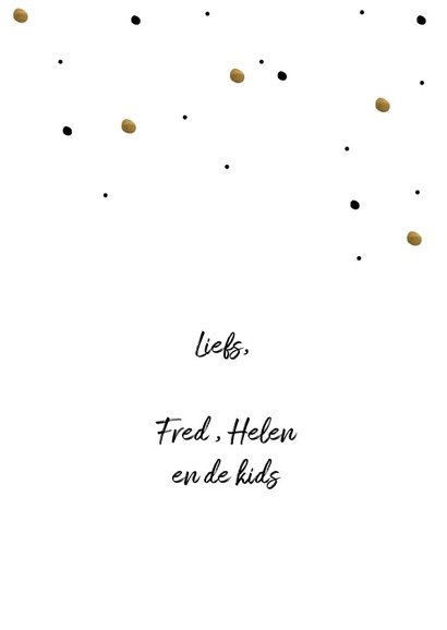Kerstkaart Happy Christmas Confetti goud 3