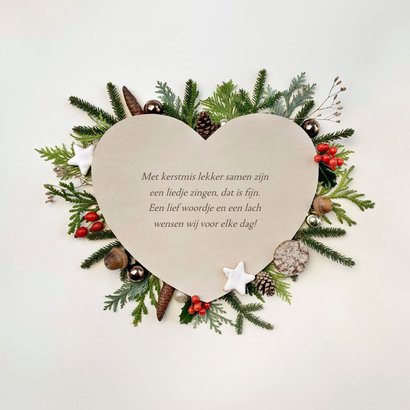 Kerstkaart hart 'Kerst vol liefde' 2