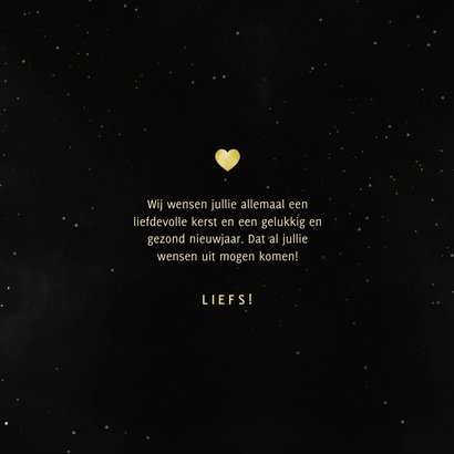 Kerstkaart hart met confetti goudlook 3