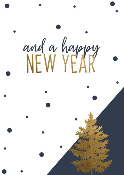 Kerstkaart | Have a wonderful Christmas Blauw/goud 2