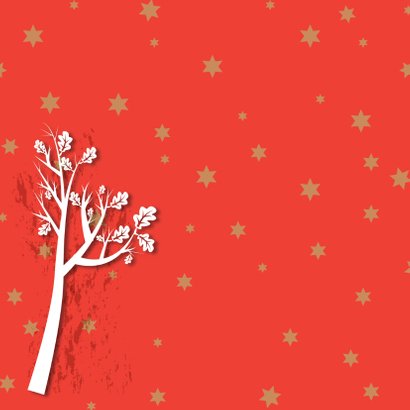 Kerstkaart hert in het bos 2