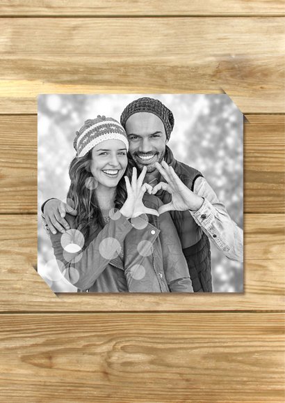 Kerstkaart hert retro hout 2