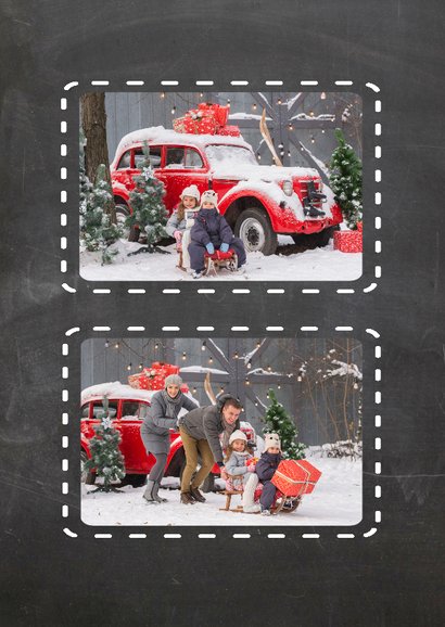Kerstkaart hert retro schoolbord - SG 2