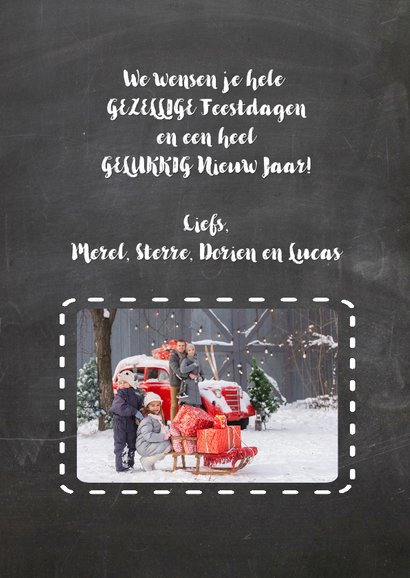 Kerstkaart hert retro schoolbord - SG 3