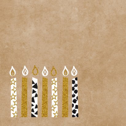 Kerstkaart hip en glamour kaarsjes 2