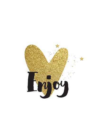 Kerstkaart hip - hart goud 2