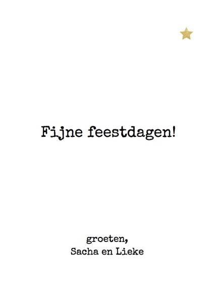 Kerstkaart hip - hart goud 3