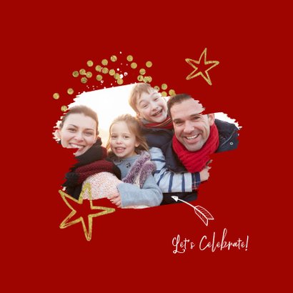 Kerstkaart hip ster confetti foto 2
