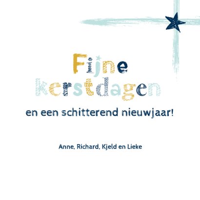 Kerstkaart hippe getekende letters 3