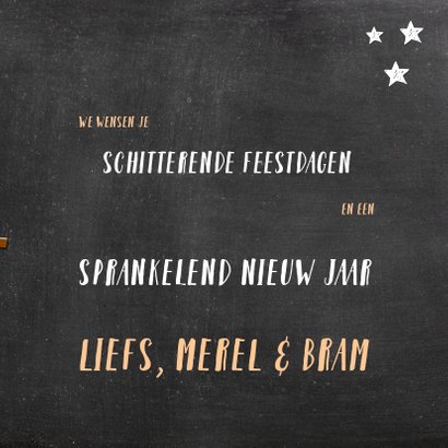 Kerstkaart Hippe wegwijzer krijtbord 3