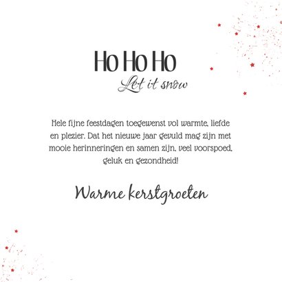 Kerstkaart ho ho ho let it snow 3