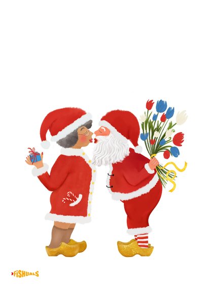 Kerstkaart Hollandse tegel en (vervangbare) plaatsnaam 2