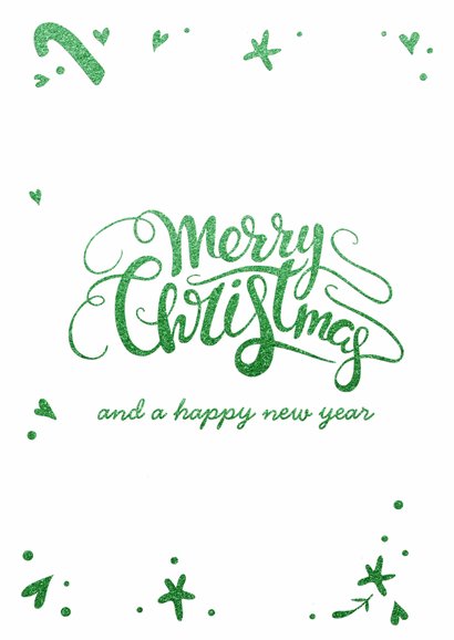 Kerstkaart Holly Jolly - glitter groen - LO 2