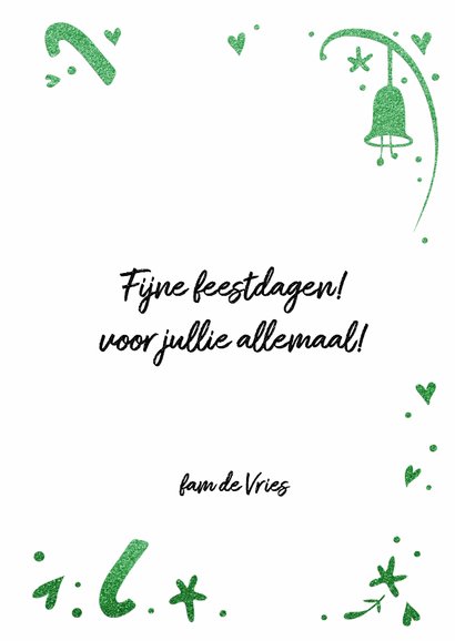 Kerstkaart Holly Jolly - glitter groen - LO 3
