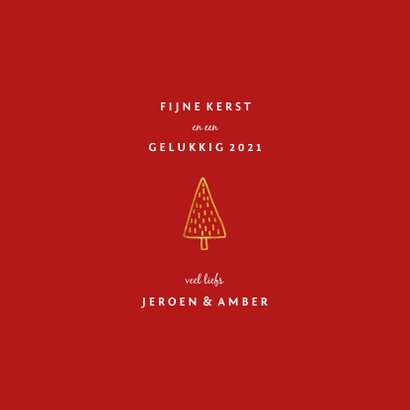 Kerstkaart 'holly jolly' goudlook 3