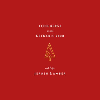 Kerstkaart 'holly jolly' goudlook 3