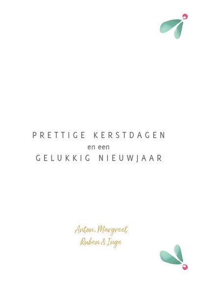 Kerstkaart Holy Night wit goud blaadjes 3