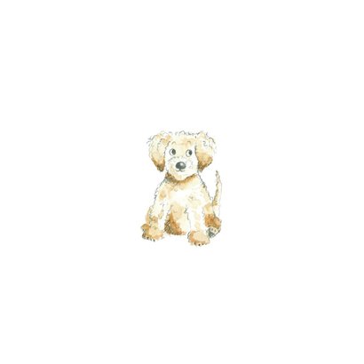 Kerstkaart - Hond met kerstmuts Achterkant