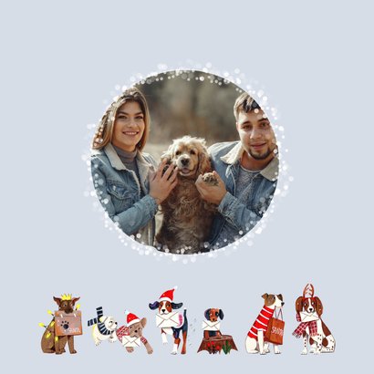 Kerstkaart honden brievenbus kerst illustratie 2